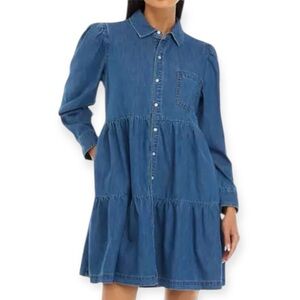 Crown & Ivy Denim Tiered Dress NWT